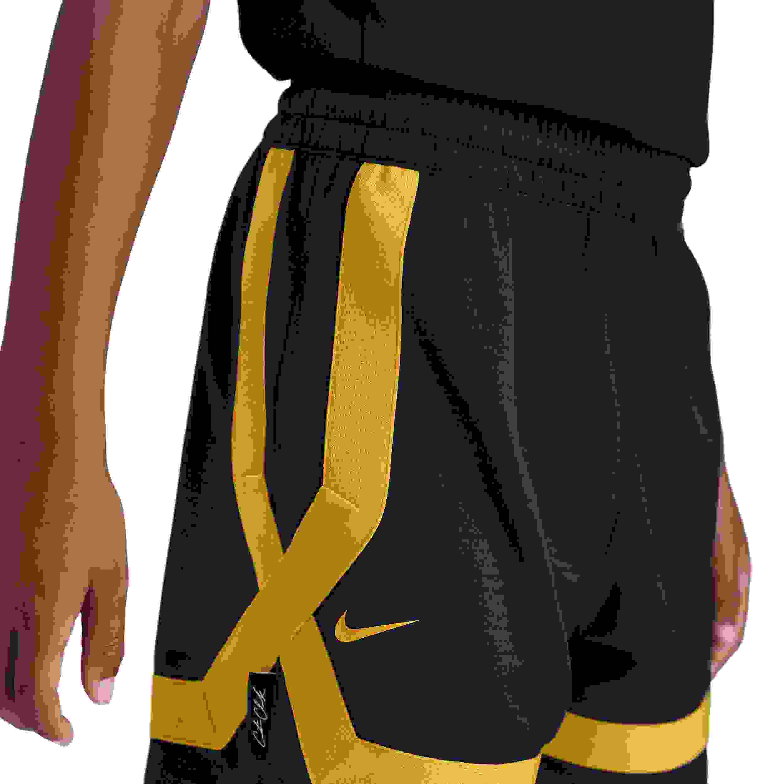 Nike Caitlin Clark Big Kids' Navy/Yellow Crossover Shorts